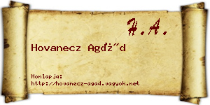 Hovanecz Agád névjegykártya